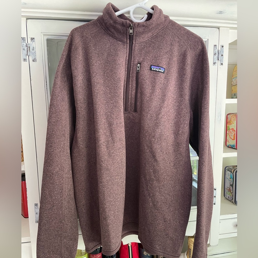 Patagonia Brown Zip Up Sweater Fleece Stand-Up Collar
